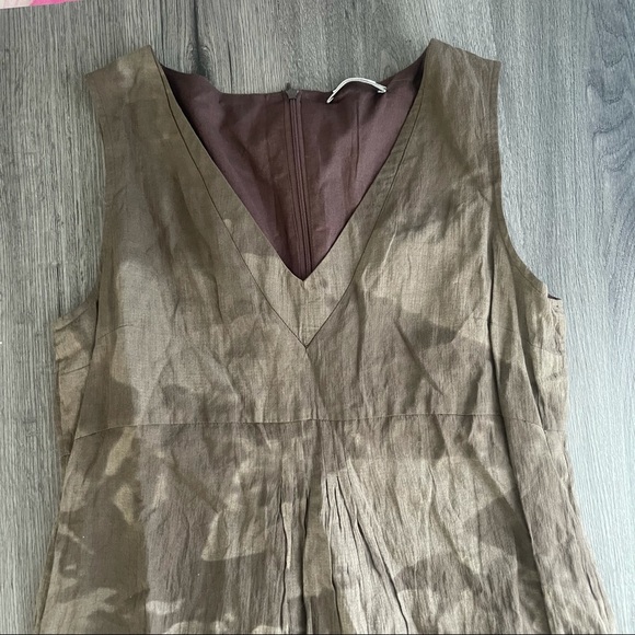 Metamorfosi Italian Green abstract Sleeveless Knee length dress SZ 42 (6) Artsy - Picture 4 of 11